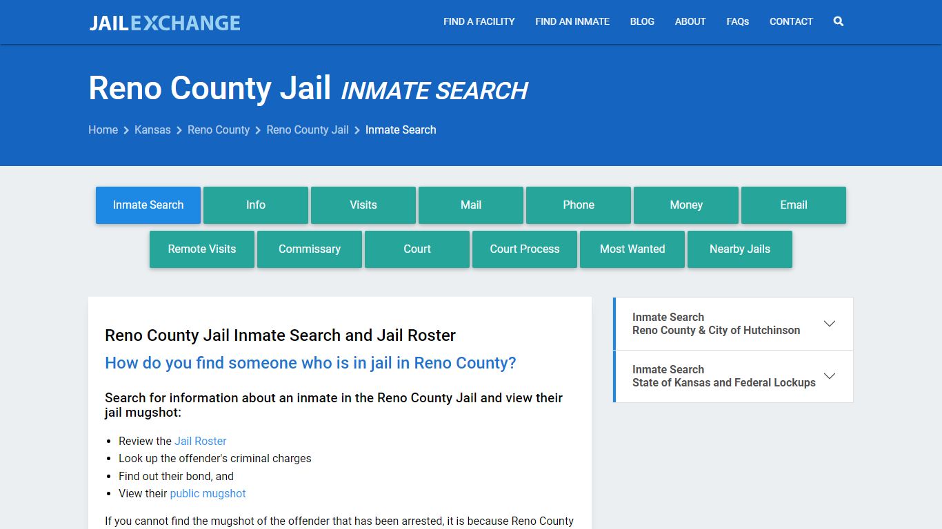 Inmate Search: Roster & Mugshots - Reno County Jail, KS